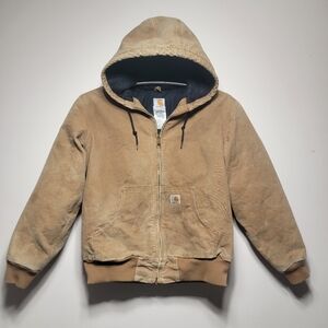 Carhartt Women's Washed Duck Active Insulated Hooded Jacket Brown Medium WJ130